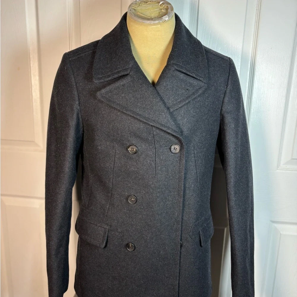All Saints Men’s Dark Gray Pea Coat